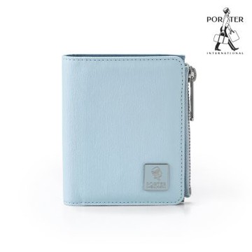 PORTER INTERNATIONAL - 復古品味MORI雙折零錢短夾 - 輕霧藍