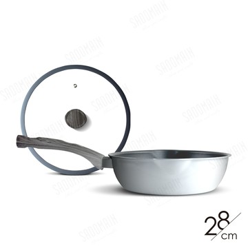 銀雪日本大金不沾炒鍋28cm( 附耐熱玻璃上蓋 )  AG3282