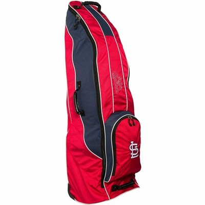 Team Golf MLB セントルイス・カージナルス トラベルゴルフバッグ 耐衝撃性プラスチックホイールベース スムーズで持ち運び可能 シューズバッグ内蔵 パッド付き