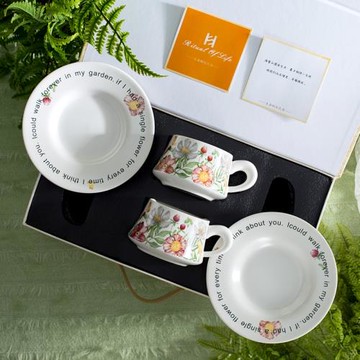 高顏值杯碟套裝情侶杯子一對送禮盒裝北歐輕奢咖啡杯高檔精致陶瓷