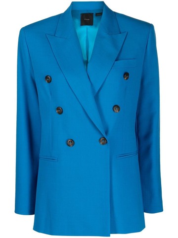 PINKO - Wool Cloth double-breasted blazer - women - Polyester/Wool/Elastane/Acetate/Polyester - 40 - Blue