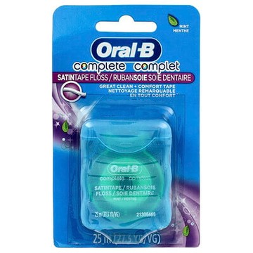 Oral-B, Complete，緞面牙線，薄荷，27 碼（25 米）