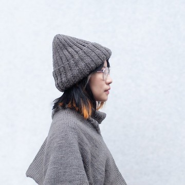 手織羊毛_青山翩翩帽-薄霧岩灰_公平貿易