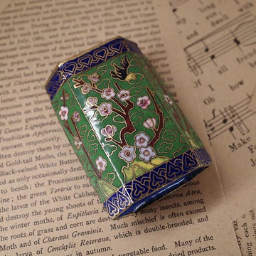 日本 景泰藍 仿中國風 銅胎掐絲琺瑯瓶 燒青 手繪手工 小收納盒