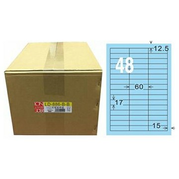 【龍德】A4三用電腦標籤 17x60mm 淺藍色1000入 / 箱 LD-886-B-B【APP滿額下單10%點數(單一帳號最高1500點)】8/31止