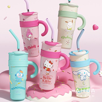 三麗鷗人物吸管保溫不鏽鋼手柄杯 F0057