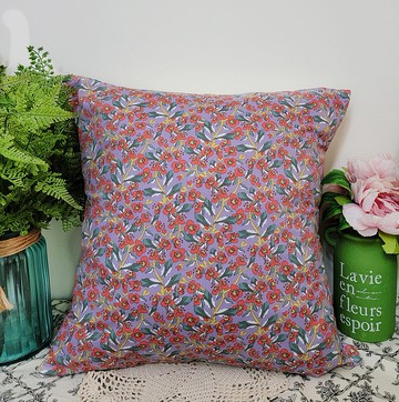 北歐風格淺紫色繁花圖案抱枕靠枕靠墊枕套