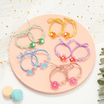 【學興書局】O08 韓國可愛海洋動物髮圈 兒童髮圈 髮帶 韓系 簡約氣質髮圈 百搭耐用不傷髮 馬尾 丸子頭