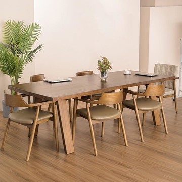 【台灣公司 可開發票】北歐實木辦公桌大型會議桌椅組合簡約現代培訓桌創意長條桌工作臺