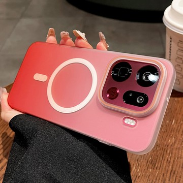 漸變柔紗 超薄磨砂抗指紋 無線磁吸充 手機殼 適用OPPO Find X9 Pro X8 Pro 防摔殼 保護殼