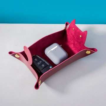 多色 貓咪門口鑰匙收納盒 真皮桌面擺件 創意個性裝飾品