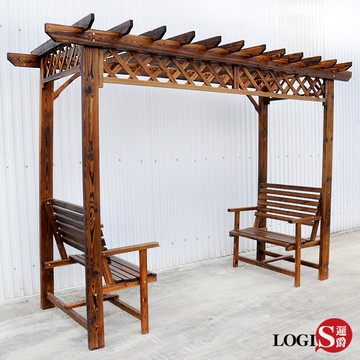 戶外庭院/花園景觀椅 大葡萄架防腐實木涼庭椅【LOGIS邏爵】【FFD130】