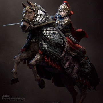 手辦】38mm 50mm 75mm 古代騎兵女將軍 樹脂白模