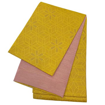 女性 腰封 和服腰帶 小袋帯 半幅帯 日本製 芥末黄 03