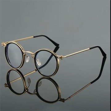 復古圓框老花鏡防藍光平光鏡可配近視眼鏡框時尚老人眼鏡玳瑁色批