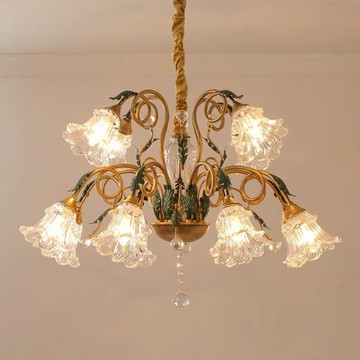 免運 吊燈 法式田園風客廳吊燈法式餐廳燈復古鐵藝吊燈水晶房間美式臥室吊燈S054快速出貨