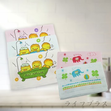 一品川流 卡通印花童巾-歡樂象 / 洗澡鴨-12條入