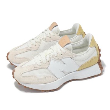New Balance 休閒鞋 327 女鞋 白 黃 拼接 膠底 復古 麂皮 NB 運動鞋 WS327RE-B
