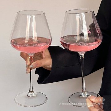 歐式ins輕奢大肚紅酒杯水晶玻璃高腳杯葡萄酒杯大號勃艮第紅酒杯