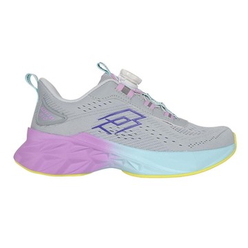 LOTTO 女大童躍風810轉扣彈力避震跑鞋-運動 休閒 旋轉扣 LT4AKR8318 灰紫淺藍