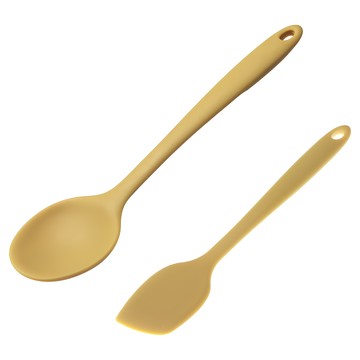 bornhardt 鉑金矽膠一體成型萬用組 耐熱-40~250°C 韓國產  湯匙 + 抹刀  湯匙 +  抹刀  芥末黃  1組