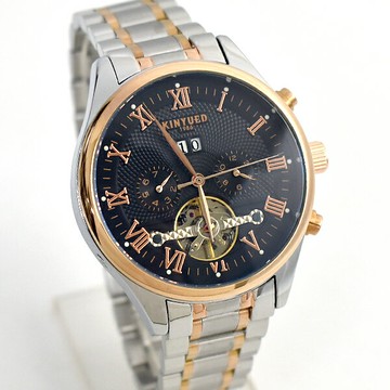 機械錶 羅馬數字雙色帶不鏽鋼錶【NEM15】