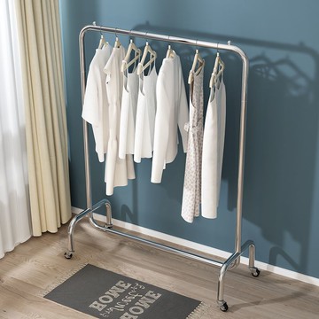 不銹鋼服裝店展示架落地掛衣架立式女裝男童裝陽臺晾曬衣服架帶輪 y8068