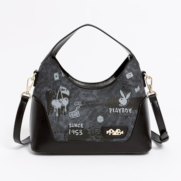 PLAYBOY - 手提包附長背帶  Graffiti系列 - 黑色