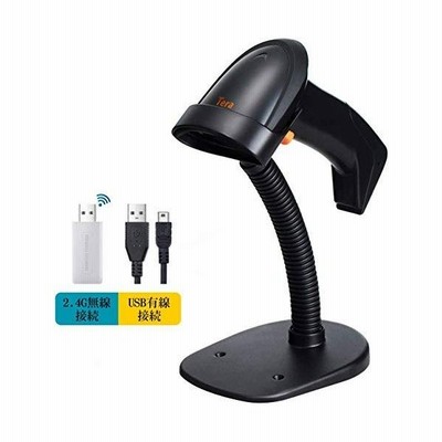 Tera バーコードスキャナー 1次元 レーザー USB有線 ワイヤレス 