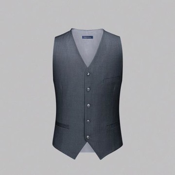 【澳嘉】男士灰色羊毛西裝馬甲三件套修身商務休閑西服馬夾男背心