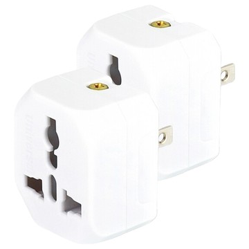 Dr.AV 聖岡科技 2P台灣專用 萬國轉換插頭 適用多種插頭  4.7cm  白色  2個