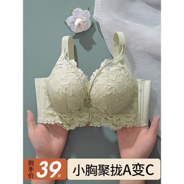 內衣女小胸聚攏收副乳防下垂加厚塑型顯大文胸不空杯無鋼圈胸罩女