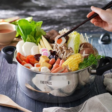 【THERMOS膳魔師】不銹鋼饌饗火鍋28cm