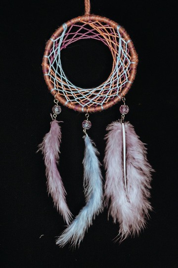 純手工捕夢網 Handmade Dreamcatcher－【編織月亮－藕粉紫藍】