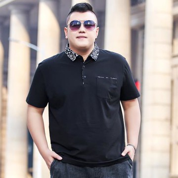大碼POLO衫男加肥加大號潮牌胖子肥佬翻領純棉短袖t恤保羅衫夏季