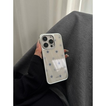 溫柔奶油星星 原創銀框手機殼 蘋果17 iPhone18 16 15 14 13 pro max高級感 防摔 簡約 氣質