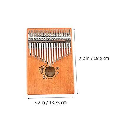 Vaguelly Mini Piano Music Decor Kalimba Thumb Piano 17 Keys Finger Piano Portable Wooden Mbira Finger Piano with Hammer Portable Musical Instrument fo