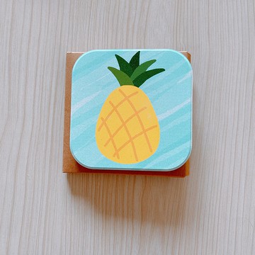 鳳梨 方形 吸水杯墊(偏小)