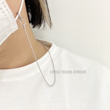鋼珠 掛鏈 鈦鋼 現貨 實拍 串珠 細鍊 口罩鏈 多功能 簡約 簡單 中性 圓珠 項鍊 中性 飾品 素鍊
