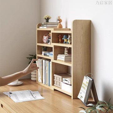 書架實木桌面伸縮書桌置物架簡易儲物櫃桌上多層櫃子學生收納書櫃