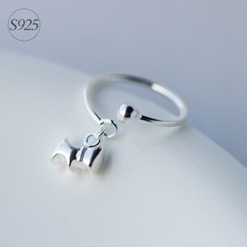 925純銀戒指開口戒-韓版細膩吊墜設計七夕情人節禮物女飾品73dt500【獨家進口】【米蘭精品】