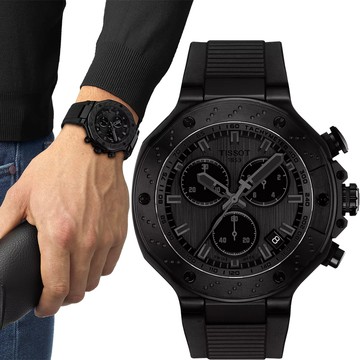 TISSOT 天梭 T-RACE CHRONOGRAPH 競速系列計時錶-45mm(T1414173706100)