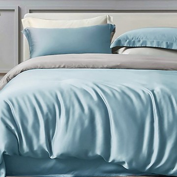 床寢時光 高質感素色天絲被套床包枕套組 SPM7665L-H  加大  平靜藍  床包 + 被套 + 枕套組
