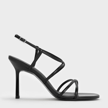 交叉細帶高跟涼鞋