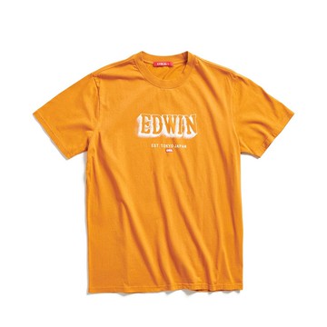 EDWIN 男裝 網路獨家 逆光LOGO短袖T恤 (黃褐色)