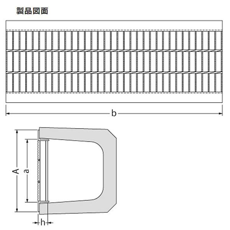 受注生産】カネソウ スチール製グレーチング 歩道U字溝用 HXHU-P-1525