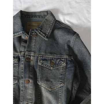 質量過硬 復古臟洗做舊石磨男士牛仔外套 經典短款男女休閑夾克衫