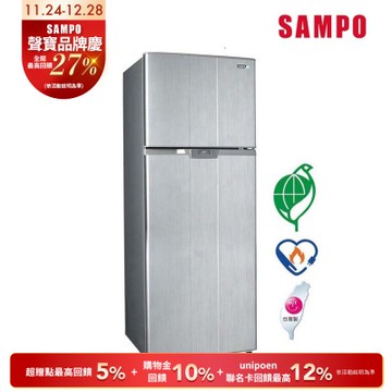 SAMPO聲寶 460L 1級變頻負離子抗菌雙門電冰箱 [箱損新品] 星辰灰 含基本安裝+舊機回收