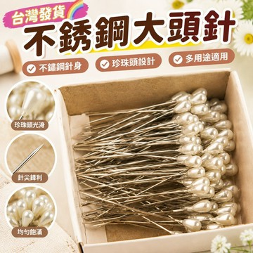 台灣發貨🌈不銹鋼大頭針珍珠針飾品定位針固定針珠針十字繡白色300枚裝/特價