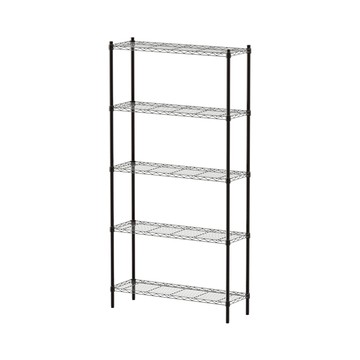 【dayneeds】輕型 90x30x180公分五層烤漆波浪架黑色